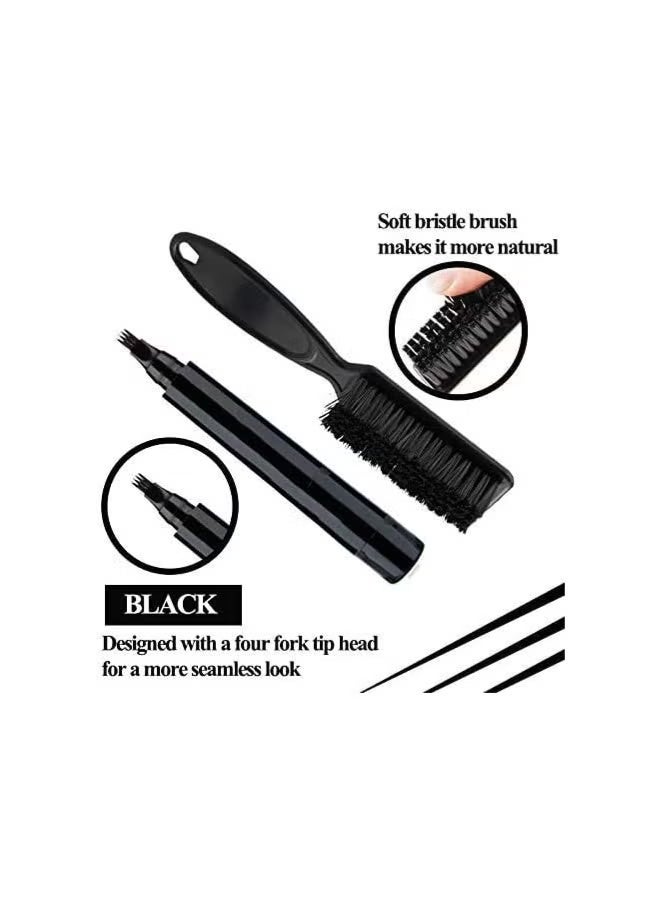 Men's Beard Defining and Filling Pen, Black Waterproof Pen with Bristle Brush for a Natural Look for Men's Beards, Mustaches, and Eyebrows - Image 2